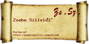 Zsebe Szilvió névjegykártya